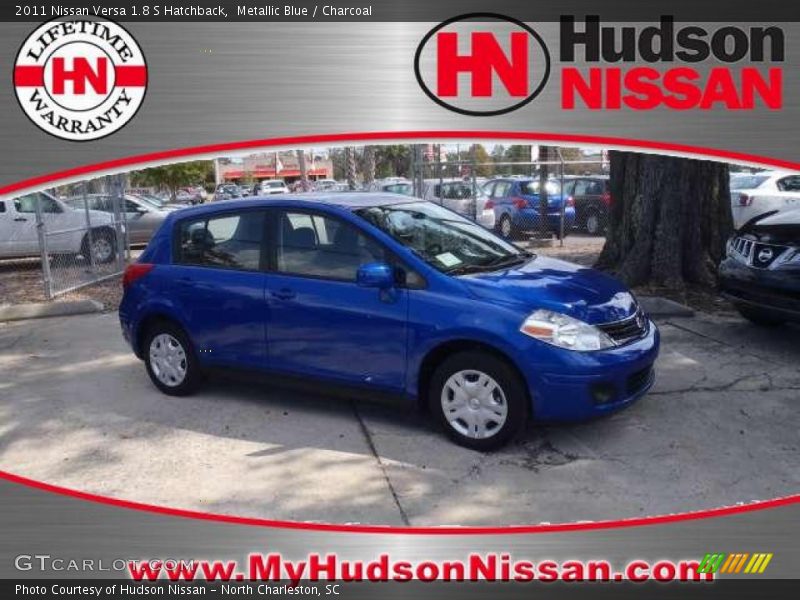 Metallic Blue / Charcoal 2011 Nissan Versa 1.8 S Hatchback