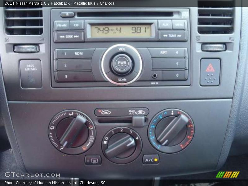 Metallic Blue / Charcoal 2011 Nissan Versa 1.8 S Hatchback