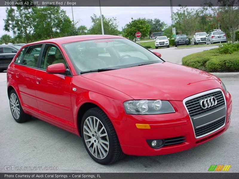 Brilliant Red / Beige 2008 Audi A3 2.0T