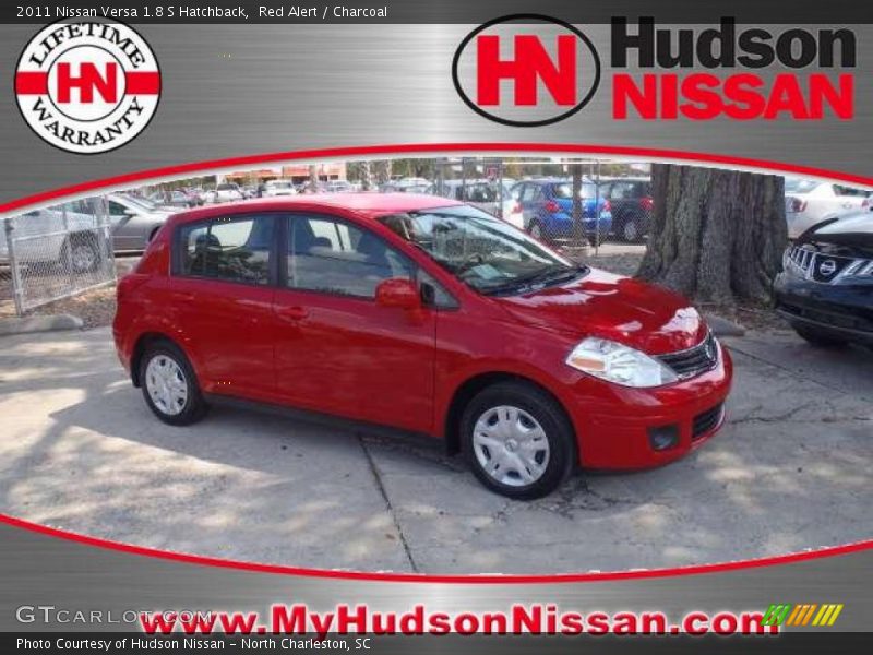 Red Alert / Charcoal 2011 Nissan Versa 1.8 S Hatchback