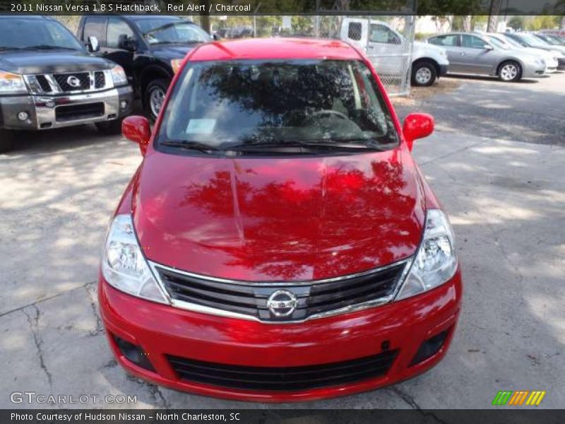 Red Alert / Charcoal 2011 Nissan Versa 1.8 S Hatchback