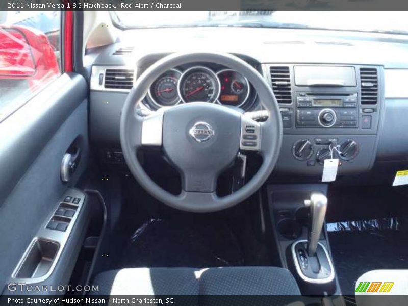 Red Alert / Charcoal 2011 Nissan Versa 1.8 S Hatchback