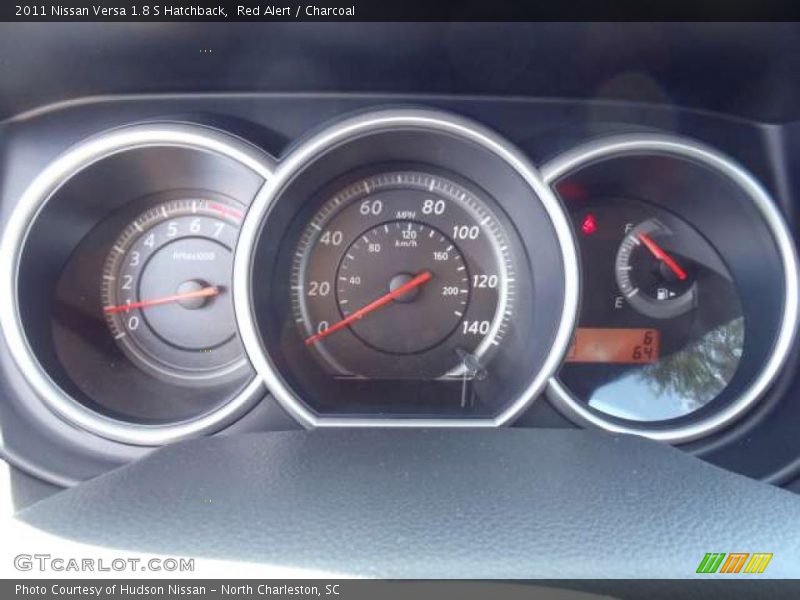 Red Alert / Charcoal 2011 Nissan Versa 1.8 S Hatchback
