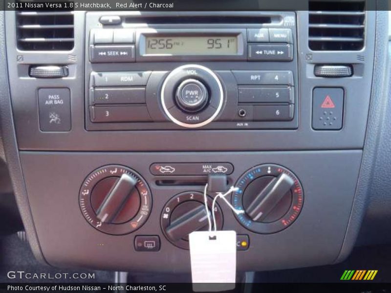 Red Alert / Charcoal 2011 Nissan Versa 1.8 S Hatchback