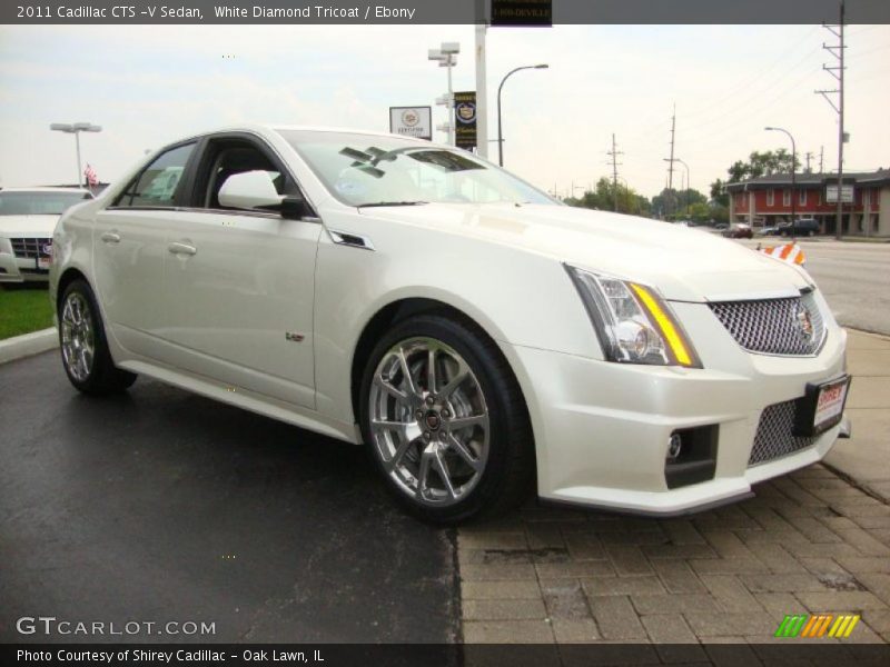 White Diamond Tricoat / Ebony 2011 Cadillac CTS -V Sedan