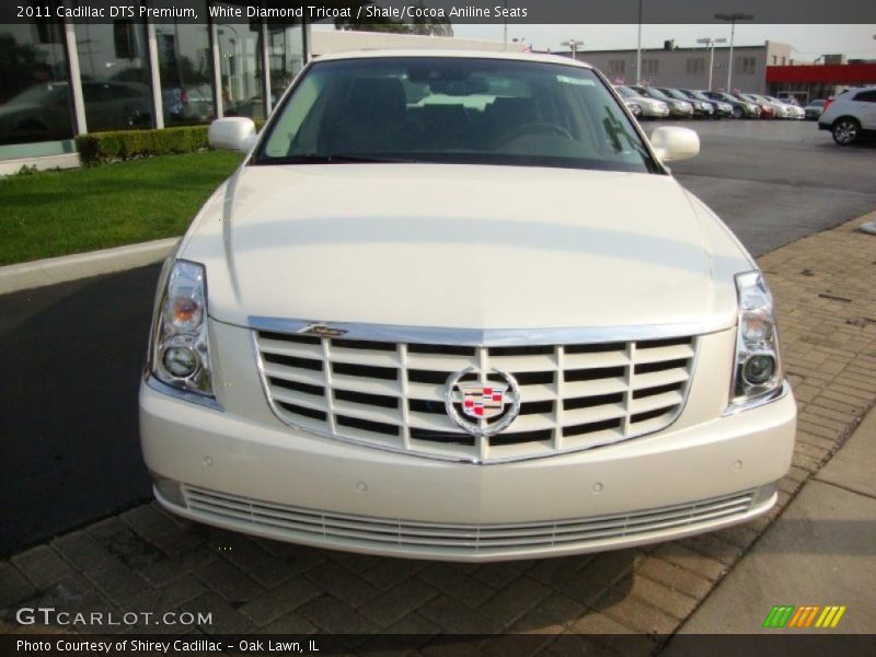 White Diamond Tricoat / Shale/Cocoa Aniline Seats 2011 Cadillac DTS Premium