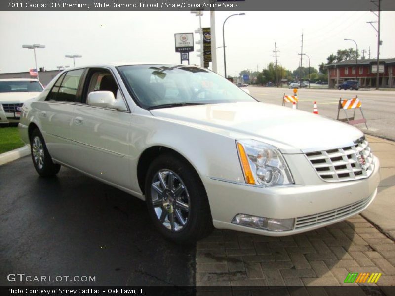 White Diamond Tricoat / Shale/Cocoa Aniline Seats 2011 Cadillac DTS Premium