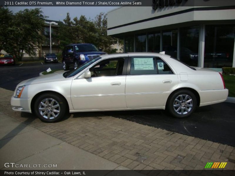 White Diamond Tricoat / Shale/Cocoa Aniline Seats 2011 Cadillac DTS Premium