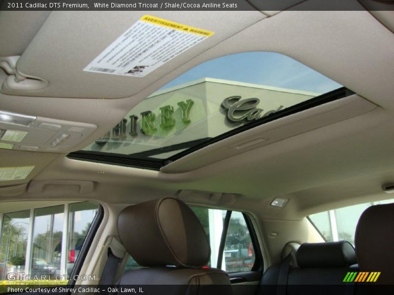 White Diamond Tricoat / Shale/Cocoa Aniline Seats 2011 Cadillac DTS Premium