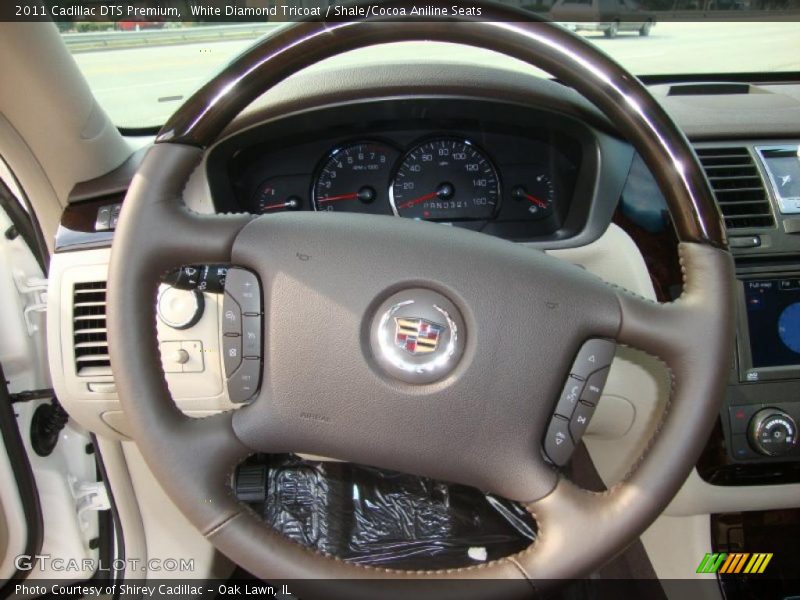 White Diamond Tricoat / Shale/Cocoa Aniline Seats 2011 Cadillac DTS Premium