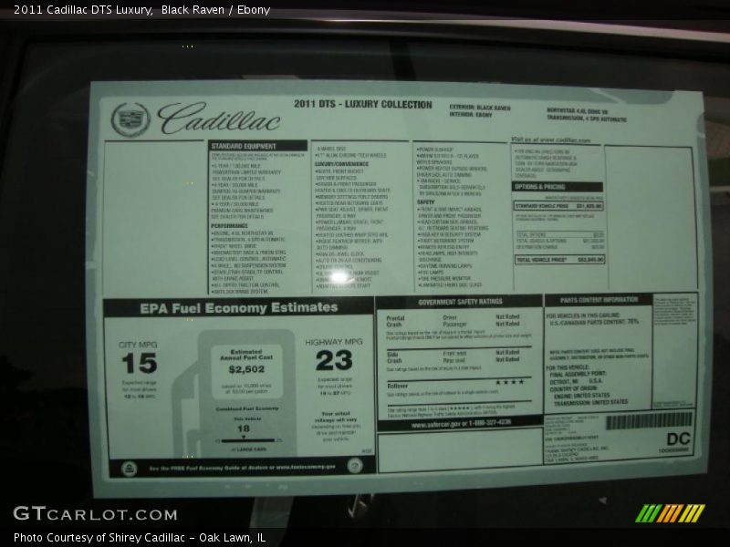 Black Raven / Ebony 2011 Cadillac DTS Luxury
