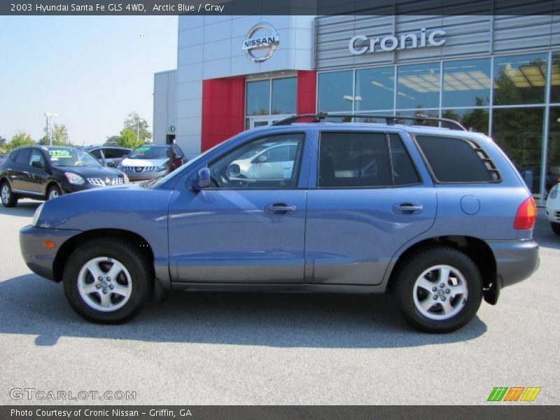 Arctic Blue / Gray 2003 Hyundai Santa Fe GLS 4WD