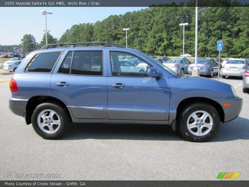 Arctic Blue / Gray 2003 Hyundai Santa Fe GLS 4WD