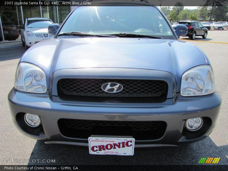 Arctic Blue / Gray 2003 Hyundai Santa Fe GLS 4WD