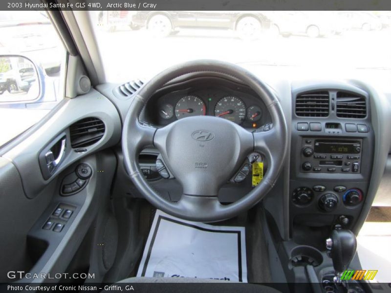 Arctic Blue / Gray 2003 Hyundai Santa Fe GLS 4WD