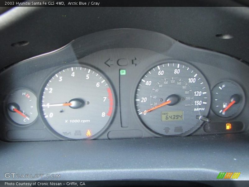 Arctic Blue / Gray 2003 Hyundai Santa Fe GLS 4WD