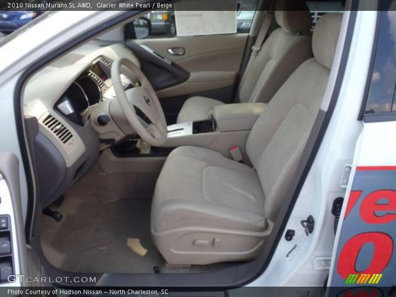 Glacier White Pearl / Beige 2010 Nissan Murano SL AWD