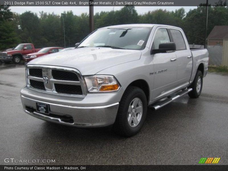 Bright Silver Metallic / Dark Slate Gray/Medium Graystone 2011 Dodge Ram 1500 SLT Crew Cab 4x4