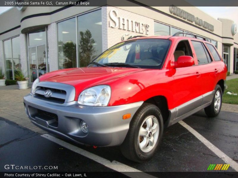 Canyon Red / Beige 2005 Hyundai Santa Fe GLS
