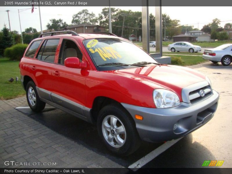 Canyon Red / Beige 2005 Hyundai Santa Fe GLS