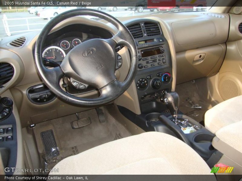Canyon Red / Beige 2005 Hyundai Santa Fe GLS