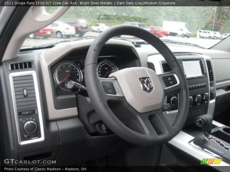Bright Silver Metallic / Dark Slate Gray/Medium Graystone 2011 Dodge Ram 1500 SLT Crew Cab 4x4