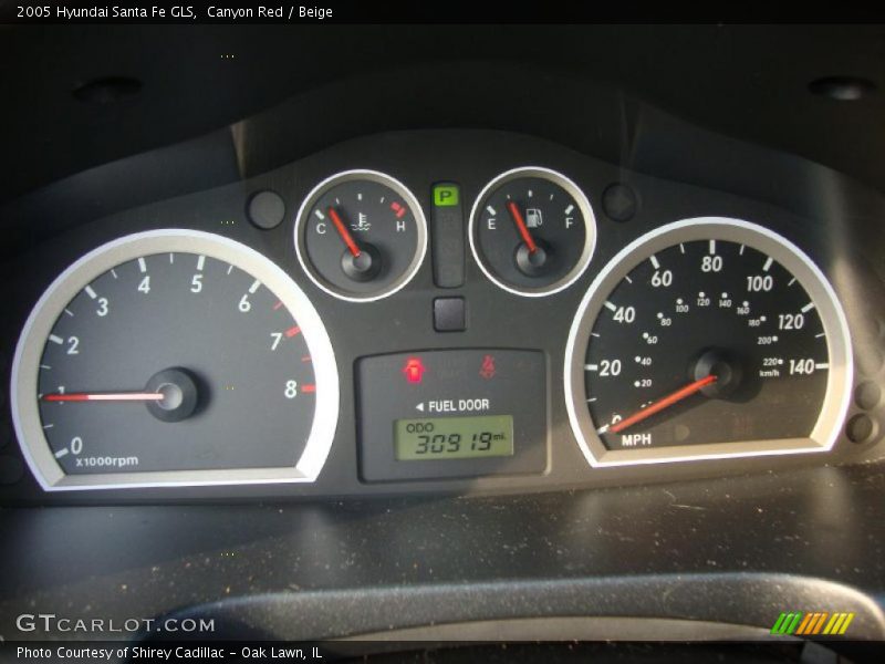 Canyon Red / Beige 2005 Hyundai Santa Fe GLS