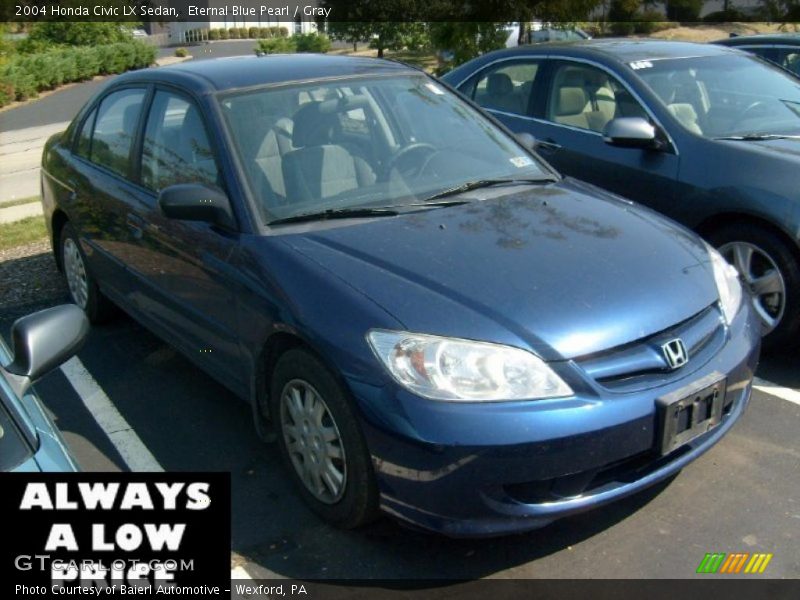 Eternal Blue Pearl / Gray 2004 Honda Civic LX Sedan