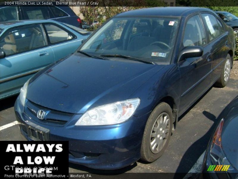 Eternal Blue Pearl / Gray 2004 Honda Civic LX Sedan