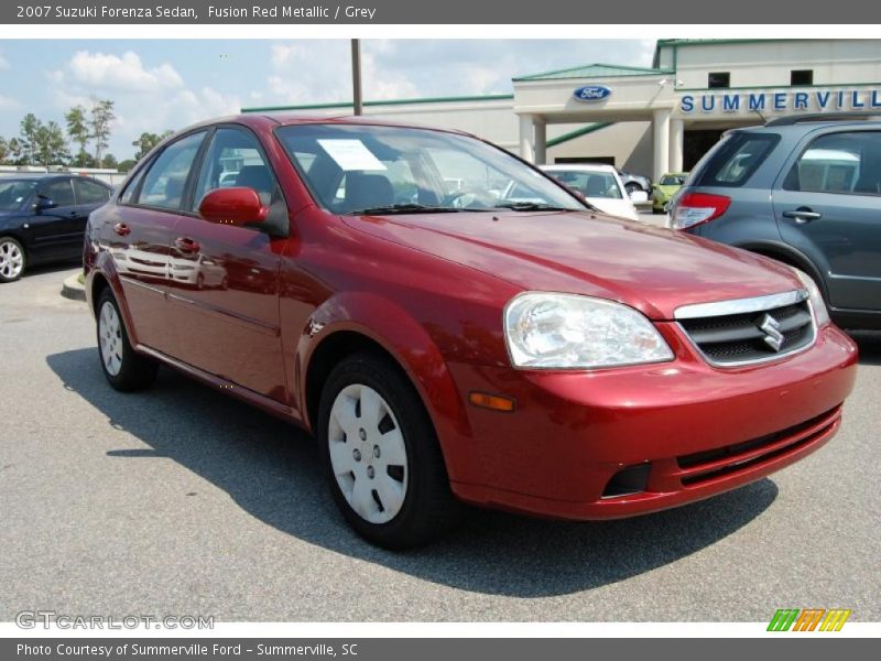 Fusion Red Metallic / Grey 2007 Suzuki Forenza Sedan
