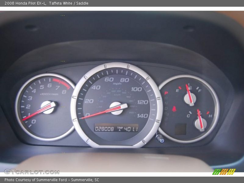 Taffeta White / Saddle 2008 Honda Pilot EX-L