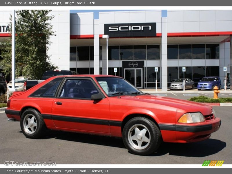 Bright Red / Black 1990 Ford Mustang LX 5.0 Coupe