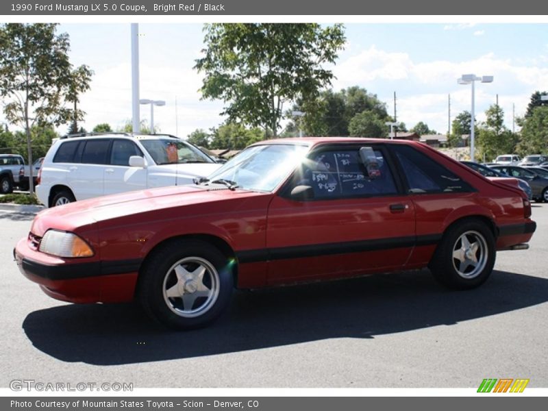 Bright Red / Black 1990 Ford Mustang LX 5.0 Coupe