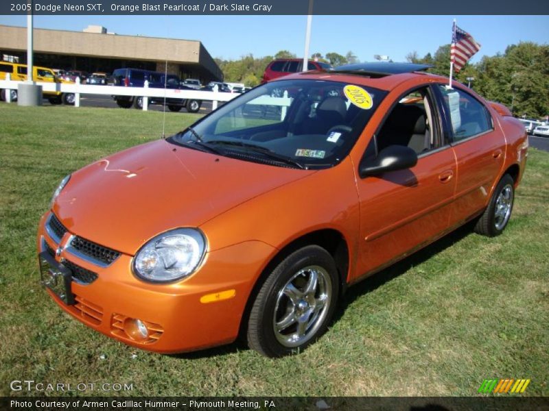 Orange Blast Pearlcoat / Dark Slate Gray 2005 Dodge Neon SXT
