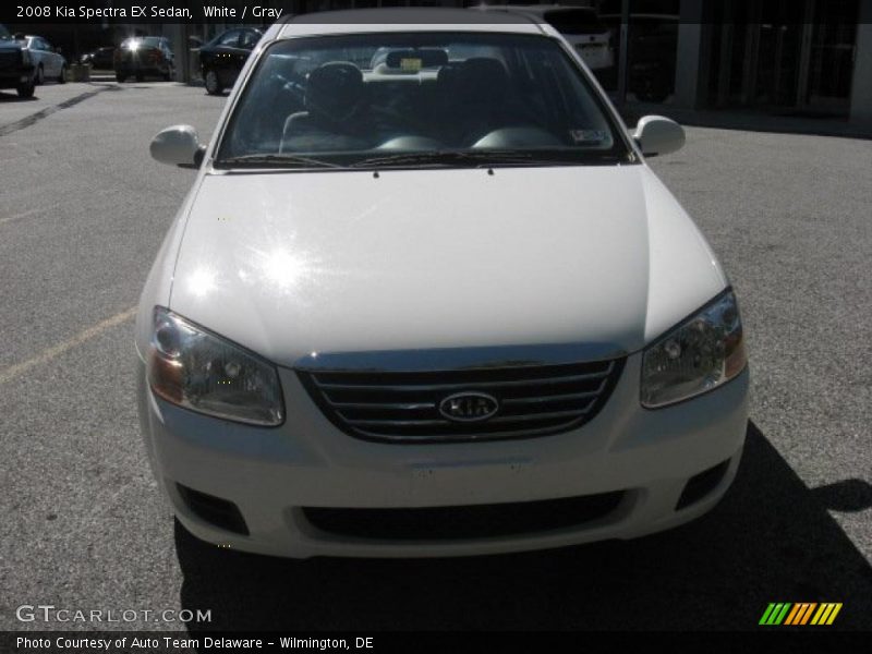 White / Gray 2008 Kia Spectra EX Sedan