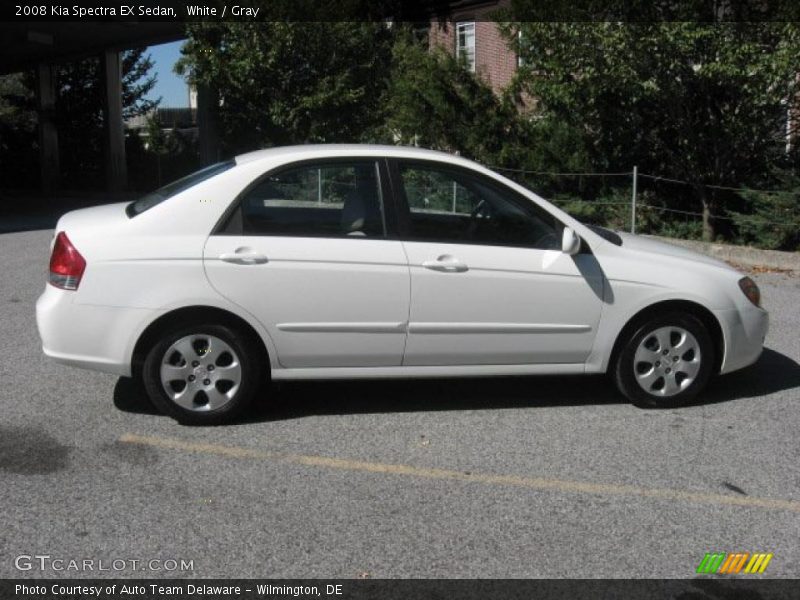 White / Gray 2008 Kia Spectra EX Sedan