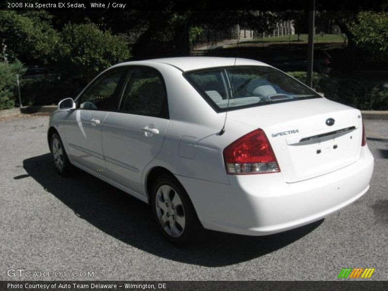 White / Gray 2008 Kia Spectra EX Sedan