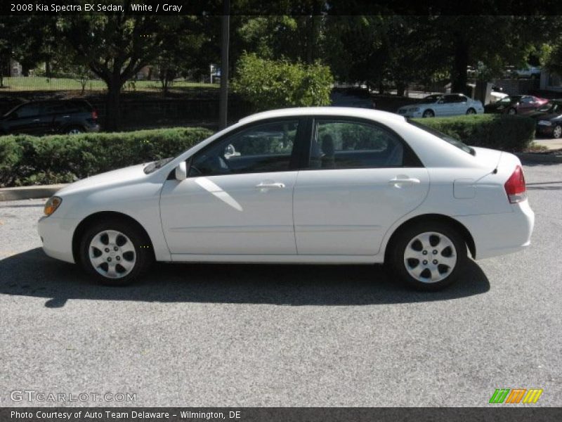 White / Gray 2008 Kia Spectra EX Sedan