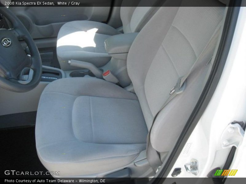 White / Gray 2008 Kia Spectra EX Sedan