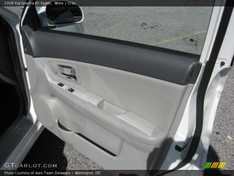 White / Gray 2008 Kia Spectra EX Sedan