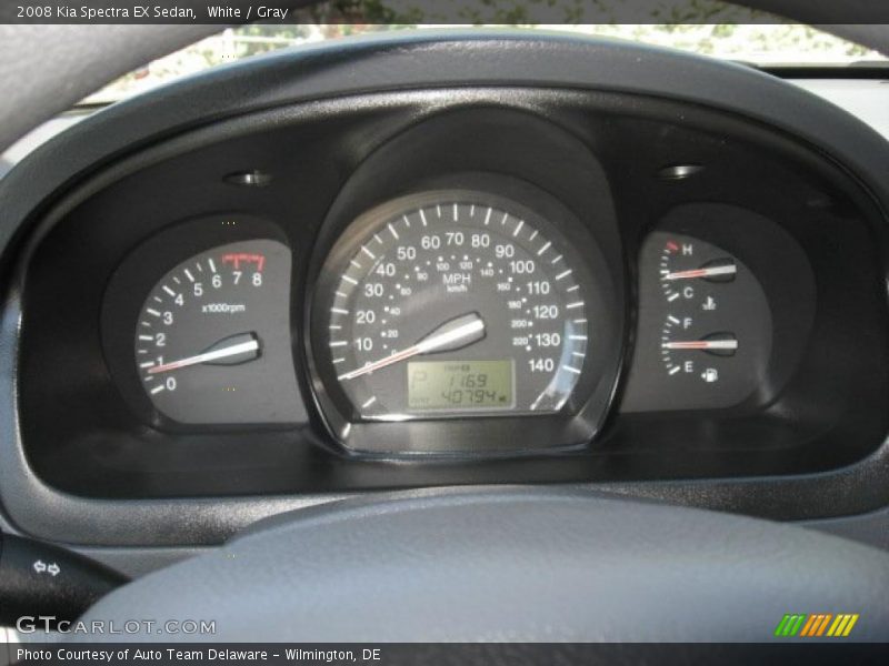 White / Gray 2008 Kia Spectra EX Sedan