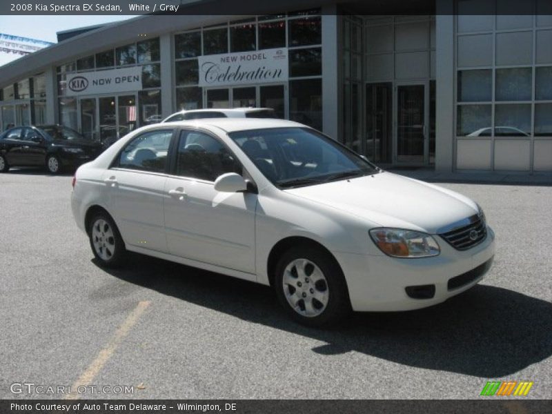 White / Gray 2008 Kia Spectra EX Sedan