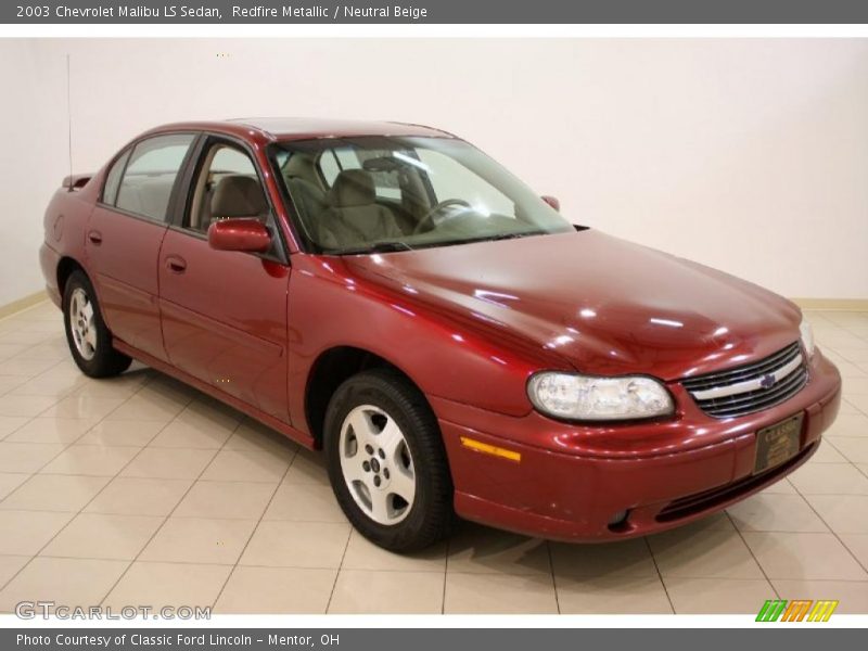 Redfire Metallic / Neutral Beige 2003 Chevrolet Malibu LS Sedan