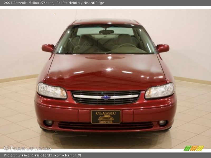 Redfire Metallic / Neutral Beige 2003 Chevrolet Malibu LS Sedan