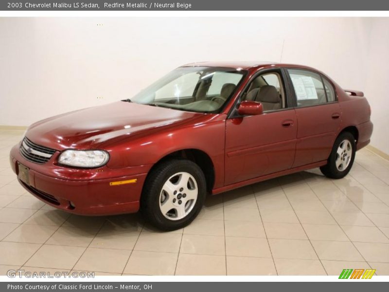 Redfire Metallic / Neutral Beige 2003 Chevrolet Malibu LS Sedan