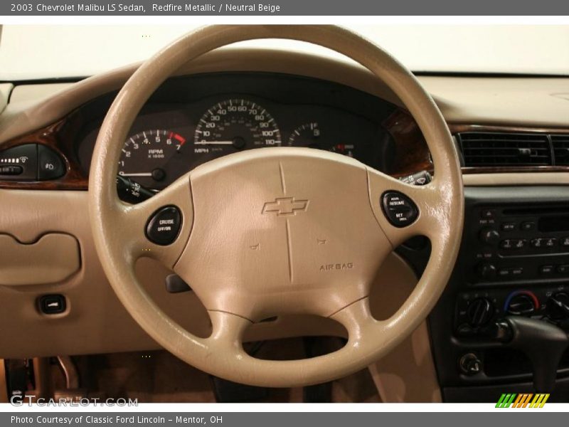 Redfire Metallic / Neutral Beige 2003 Chevrolet Malibu LS Sedan