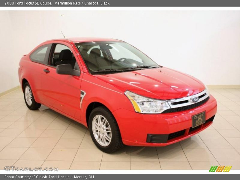 Vermillion Red / Charcoal Black 2008 Ford Focus SE Coupe