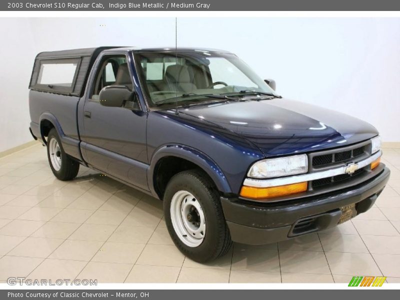 Indigo Blue Metallic / Medium Gray 2003 Chevrolet S10 Regular Cab