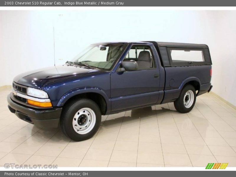 Indigo Blue Metallic / Medium Gray 2003 Chevrolet S10 Regular Cab