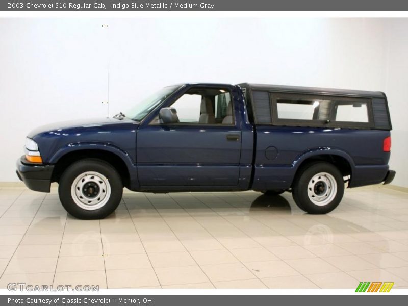 Indigo Blue Metallic / Medium Gray 2003 Chevrolet S10 Regular Cab